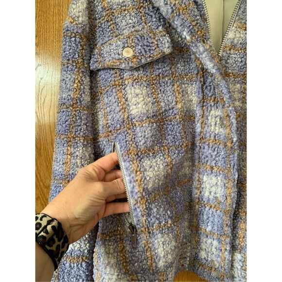 Free People Faded Dreams Cozy Trucker Jacket Periwinkle Size XS - Picture 7 of 12